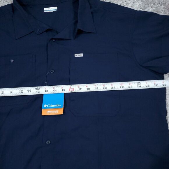 Columbia Omni Shade Men's Silver Ridge Utility Lite Shirt Dark Blue Size 2XT - Picture 8 of 9
